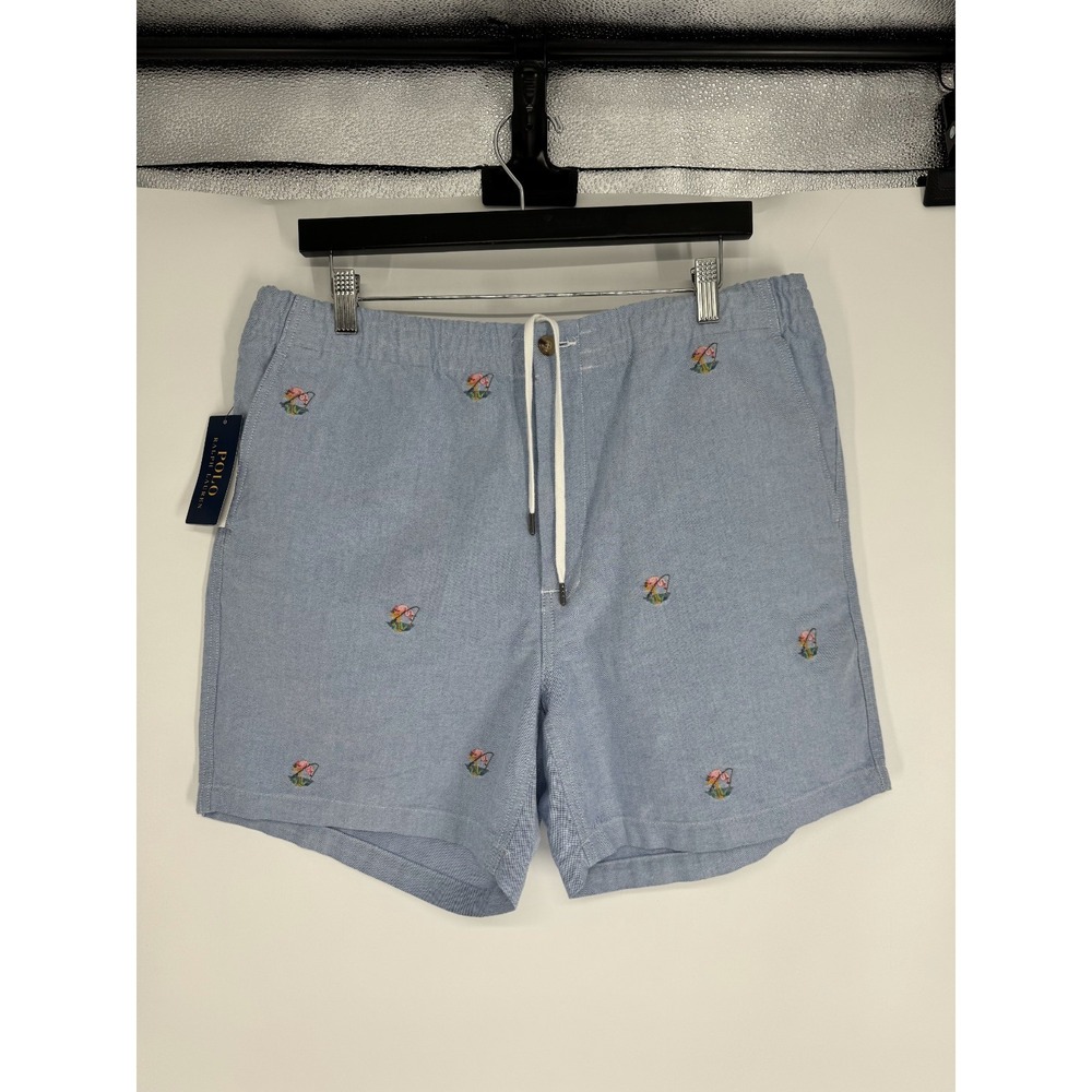 Polo Ralph Lauren Prepster Oxford Shorts XL Drawstring Flamingo AOP Graphic 6"